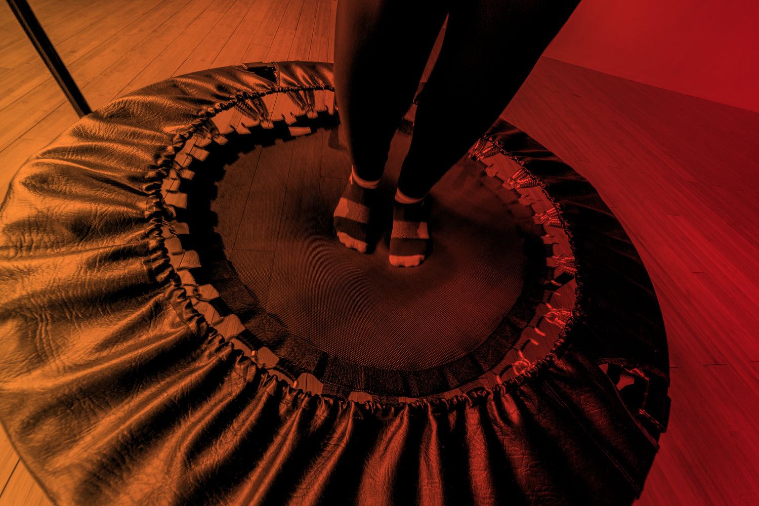 Feet Still on the Cellerciser with Orange and Red Gradient Cellercise