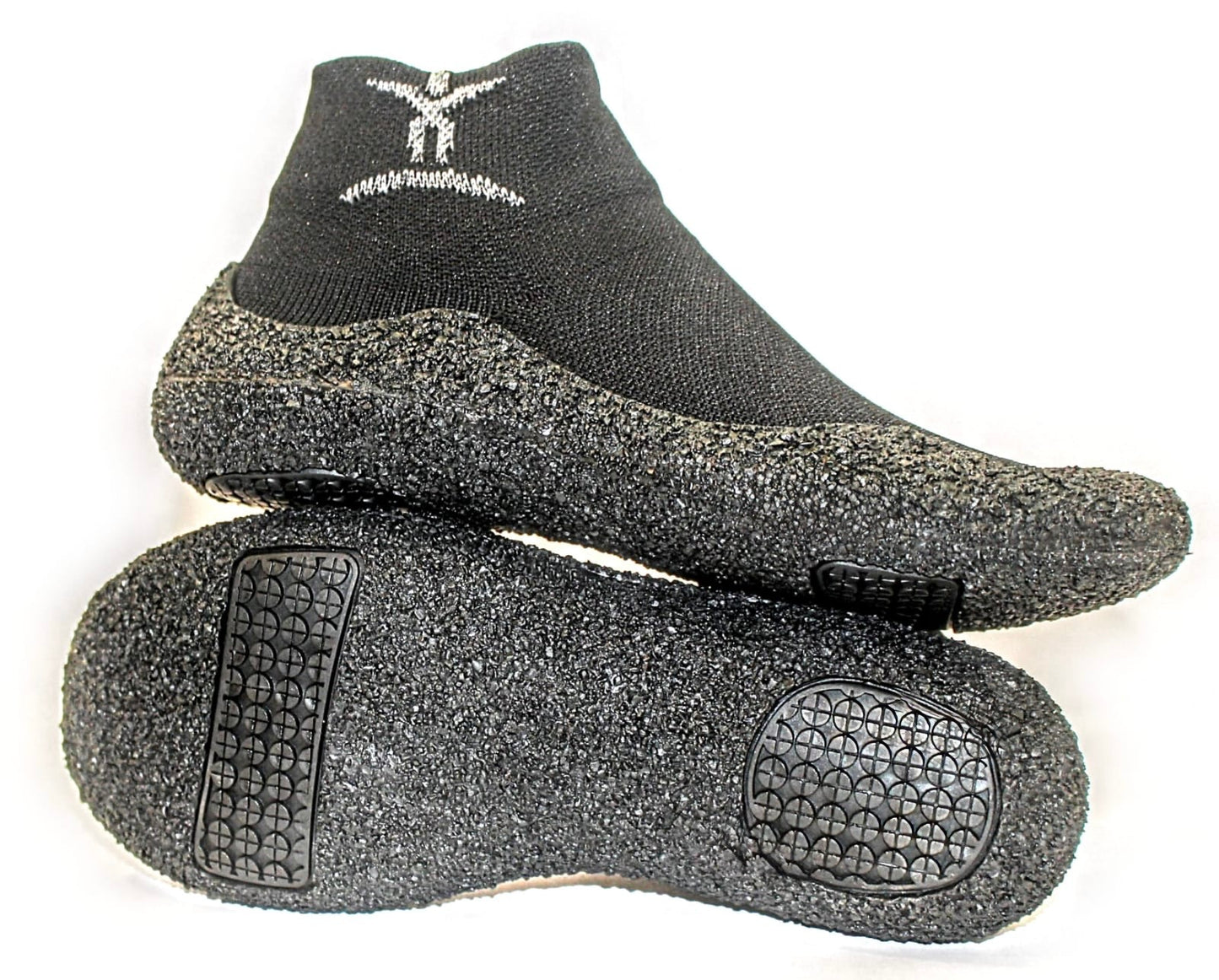 A pair of black CelliSole rebounder shoes with textured soles