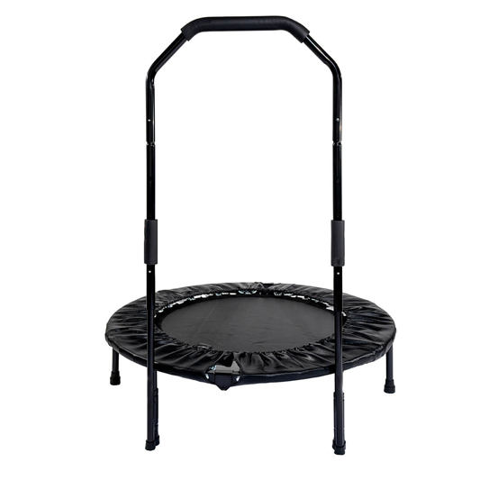 Mini trampoline rebounder with stability balance bar