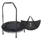 cellerciser rebounder mini trampoline half fold home gym with carrying case professional balance bar