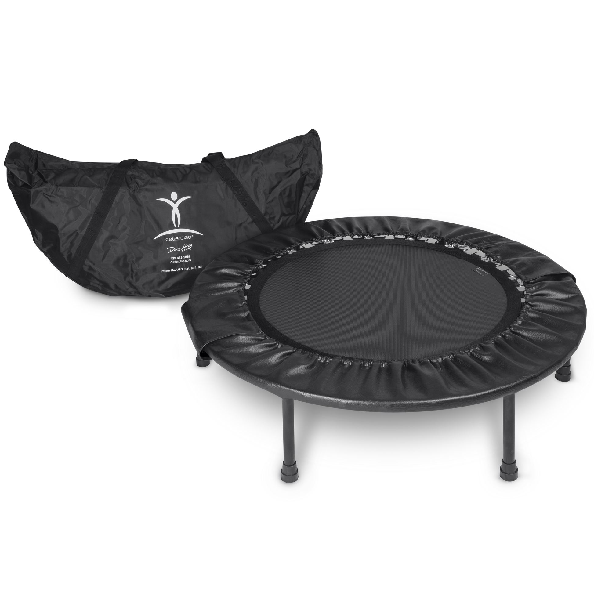 cellerciser rebounder mini trampoline half fold home gym with carrying case
