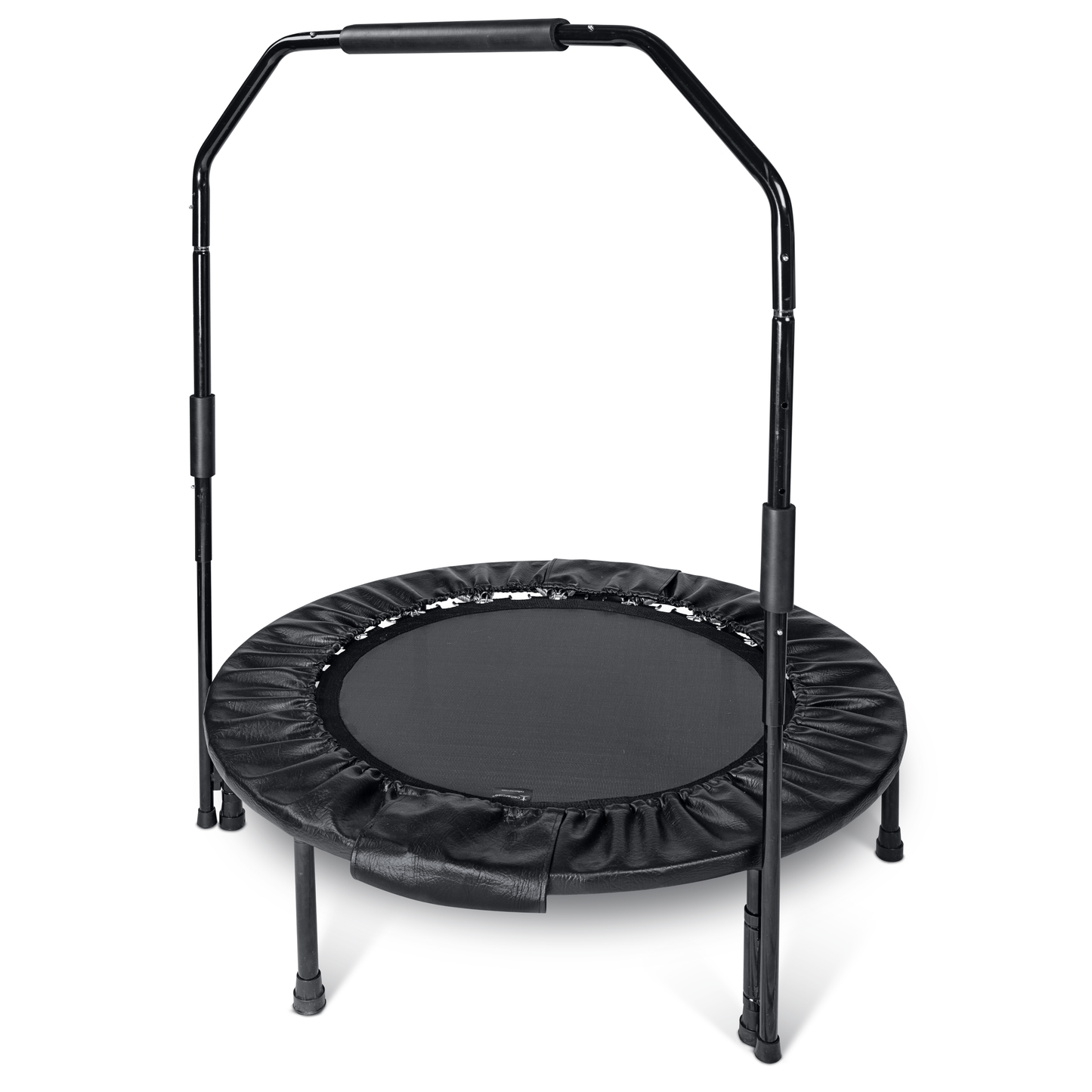 cellerciser rebounder mini trampoline half fold home gym with professional balance bar